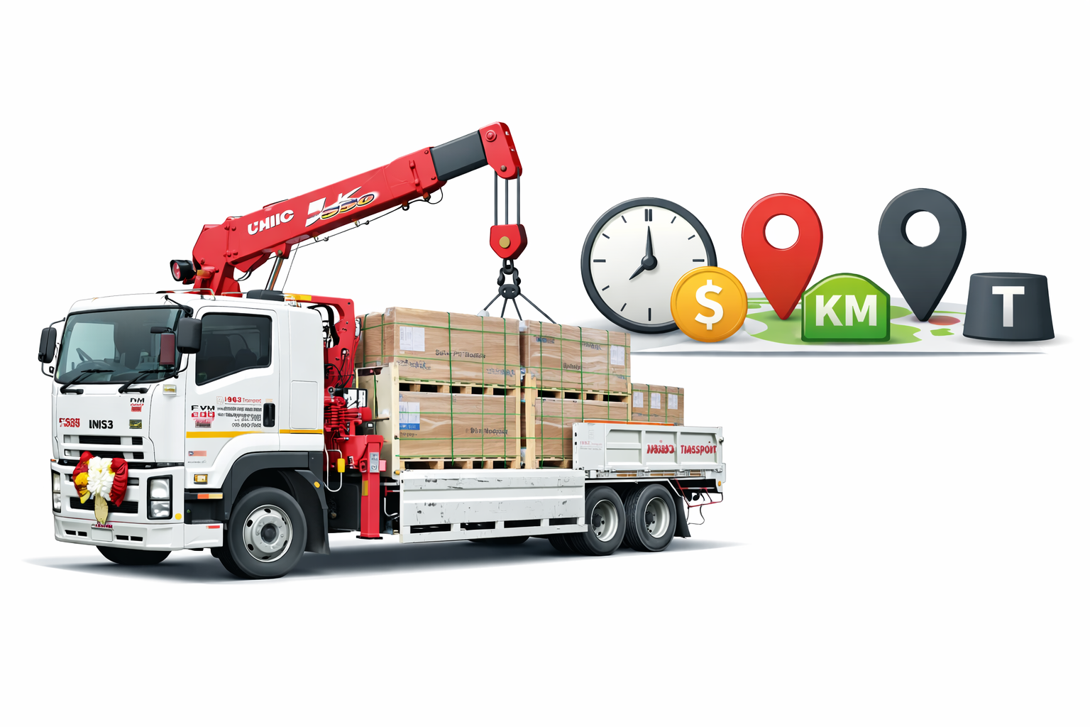 ราคาค่าบริการรถเฮี๊ยบคิดอย่างไร รถเฮี๊ยบ 6 ล้อ ยกและขนส่งสินค้าในงานโลจิสติกส์และก่อสร้าง